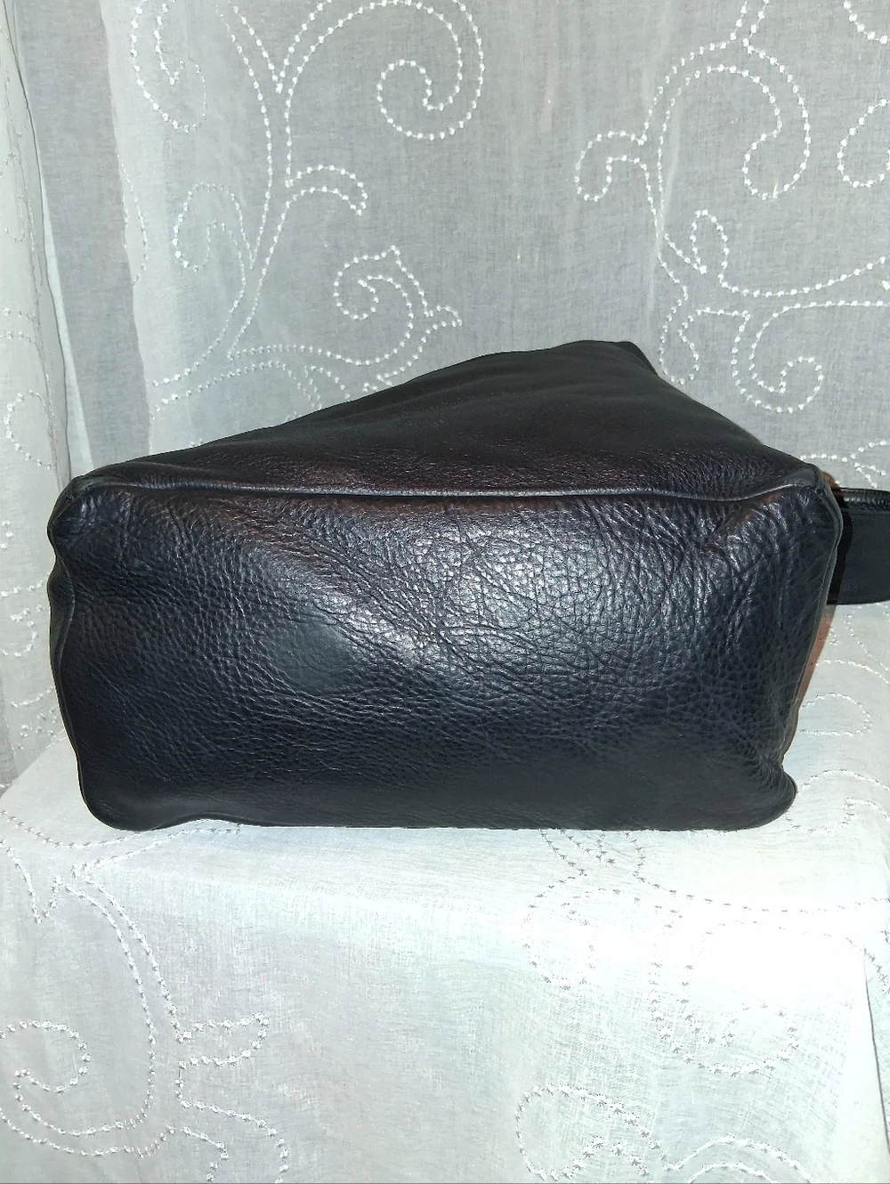 Eileen Fisher Black Leather Hobo Shoulder Bag